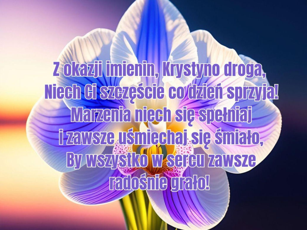 Kartka z życzeniami dla Krystyny na imieniny