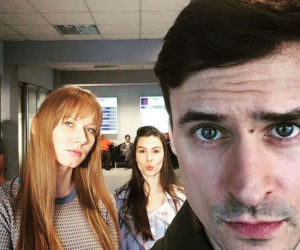 Na dobre i na złe. Krzysztof Radwan (Mateusz Damięcki), Blanka (Pola Gonciarz), Wiktoria (Katarzyna Dąbrowski)