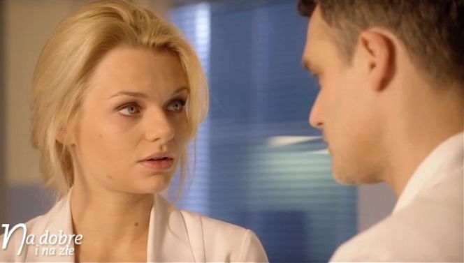Na dobre i na złe odc. 555. Agata Woźnicka (Emilia Komarnicka), Marek Rogalski (Jan Wieczorkowski)