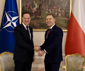 Rutte na spotkaniu z Nawrockim