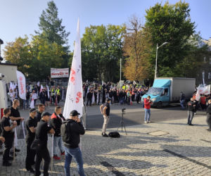 Górnicy protestują przeciw zwolnieniom