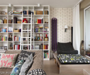 Otwarta biblioteka w salonie