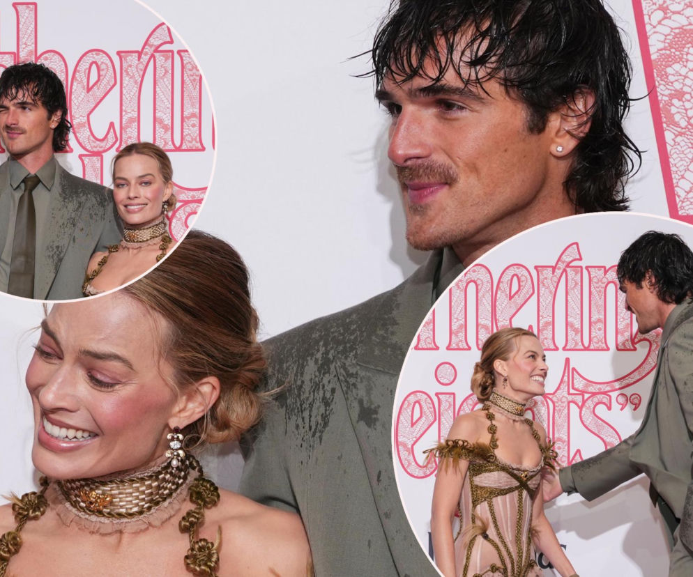 Jacob Elordi i Margot Robbie na premierze Wichrowych Wzgórz