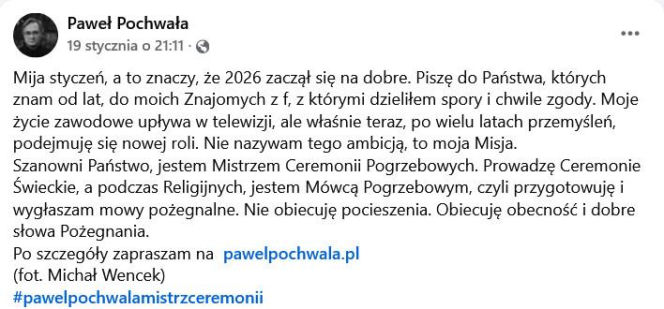 Prezenter TVP zostaje mistrzem pogrzebów! Zaskakująca decyzja gwiazdy