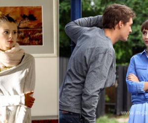 M jak miłość. Janka (Joanna Osyda), Marcin (Mikołaj Roznerski), Eryka (Marta Juras)