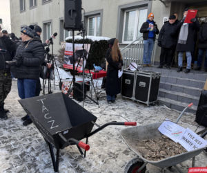 Protest przeciw Stefie Czystego Transportu w Krakowie