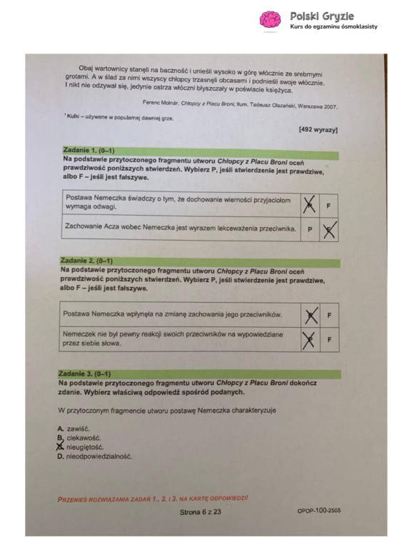 Egzamin ósmoklasisty 2025 - polski