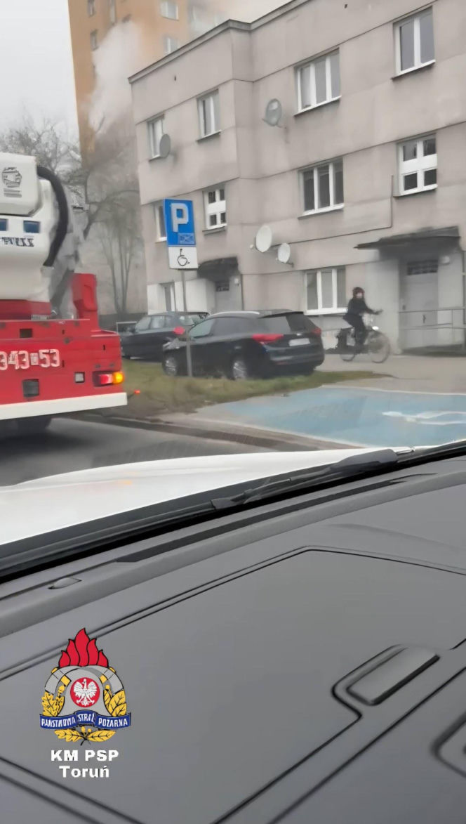 Pożar przy ul. Kraszewskiego w Toruniu