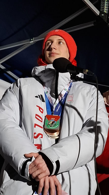 Powitanie Kacpra Tomasiaka w Bystrej 18.02.2026