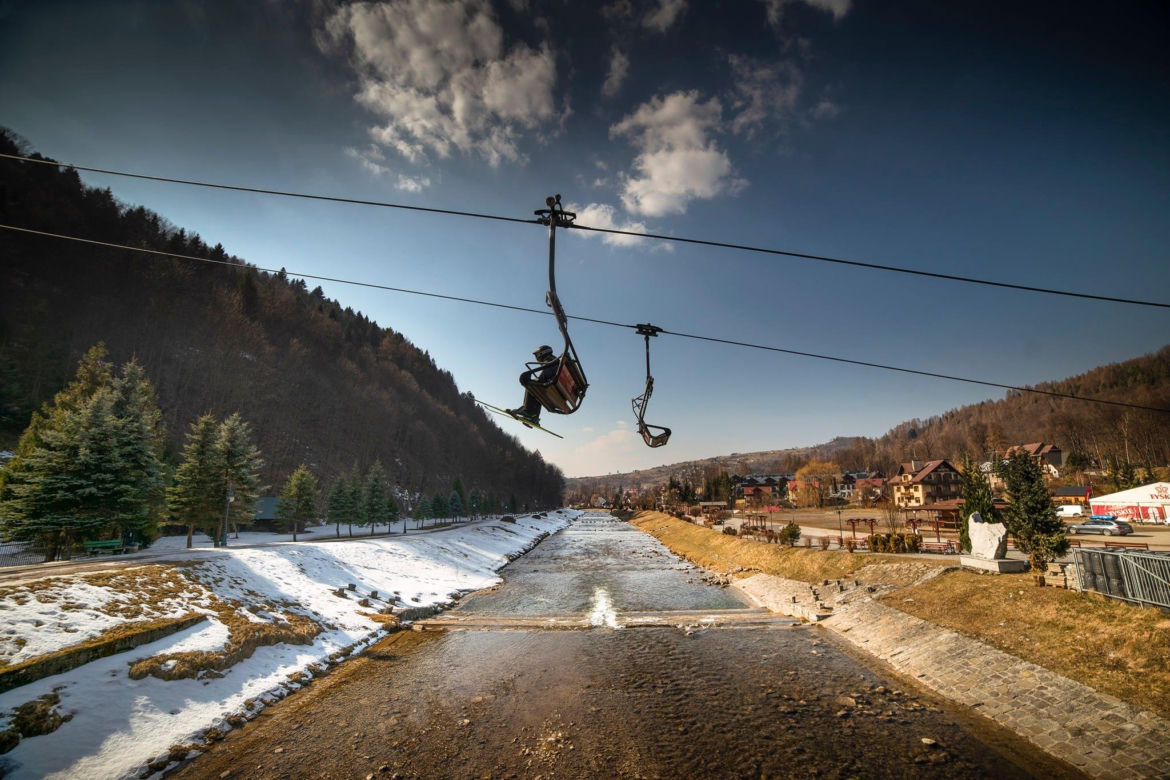 Szczawnica. Uzdrowisko zimą 