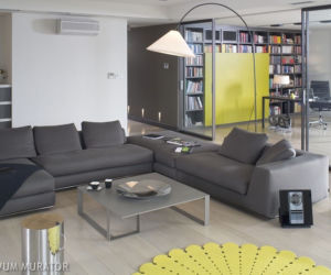 Minimalistyczny salon w szarości