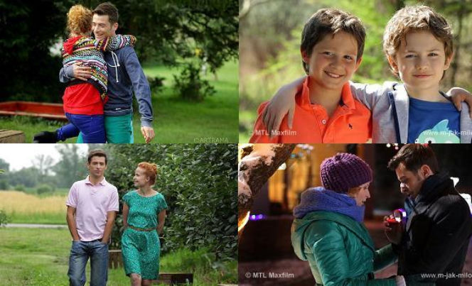 M jak MIŁOŚĆ. Marek Mostowiak (Kacper Kuszewski), Ewa Kolęda (Dominika Kluźniak), Mateusz (Krystian Domagała), Antek (Jakub Jankiewicz) - MTL Maxfilm