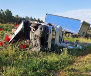 Łódzkie: Kilogramy MIĘSA na „Gierkówce”. TIR staranował busa [FOTO]