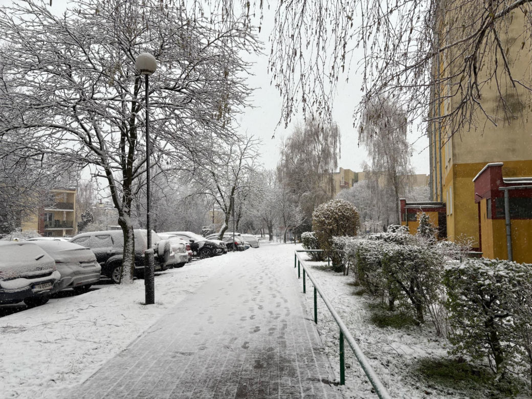 Kwietniowe opady śniegu w Lublinie