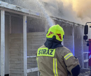 Pożar domków letniskowych w Pogorzelicy