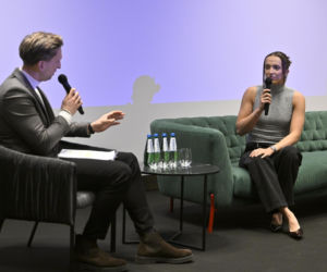 Iga Świątek i Daria Abramowicz na konferencji