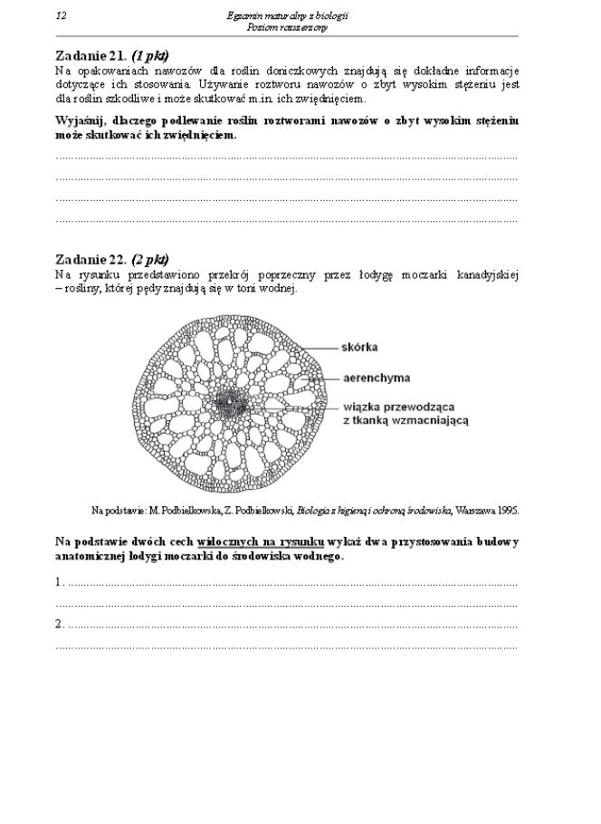 Arkusz biologia rozszerzony matura 2014