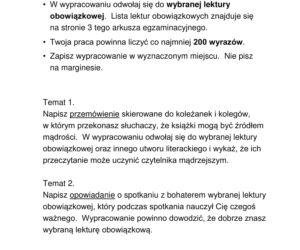 Egzamin ósmoklasisty 2020 - arkusz egzaminacyjny z jęz. polskiego