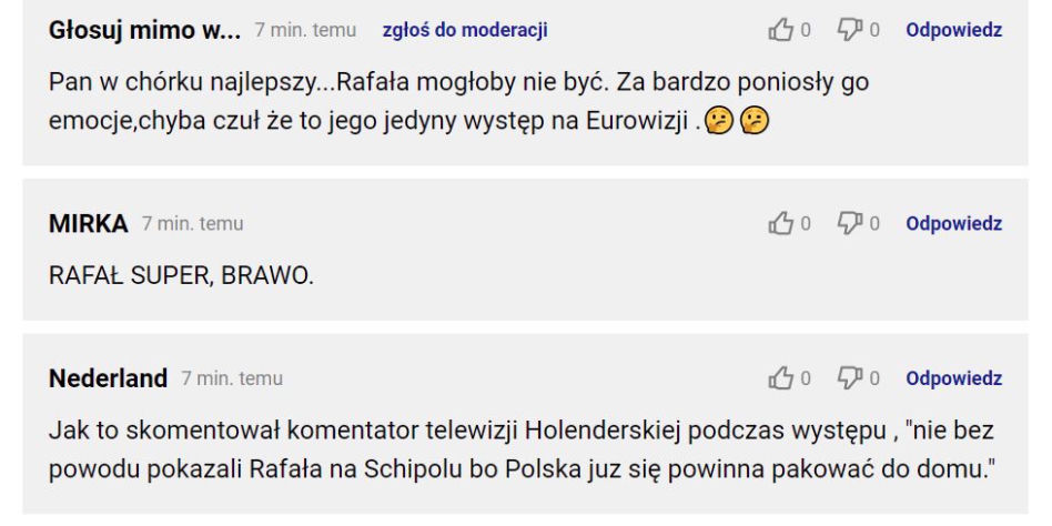 Pierwsze komentarze internautów po występie Rafała Brzozowskiego na Eurowizji 2021