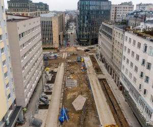 Nowe Centrum Warszawy zimą
