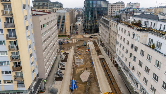 Nowe Centrum Warszawy zimą