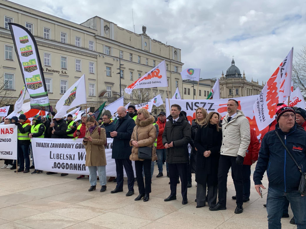 Protest górników w Lublinie