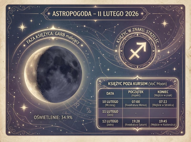 Astropogoda, infografika na dziś - 11-02-2026