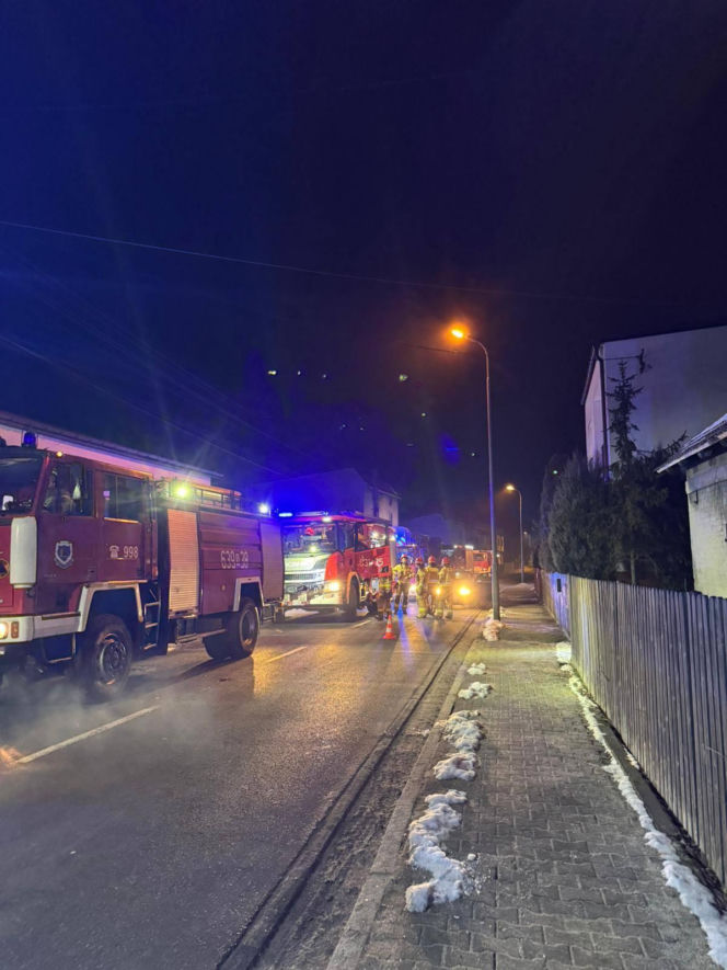 Pożar domu w Kaletach