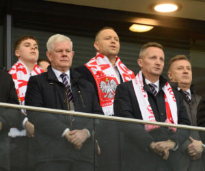 Karol Nawrocki i Przemysław Czarnek na mecze Polska - Albania