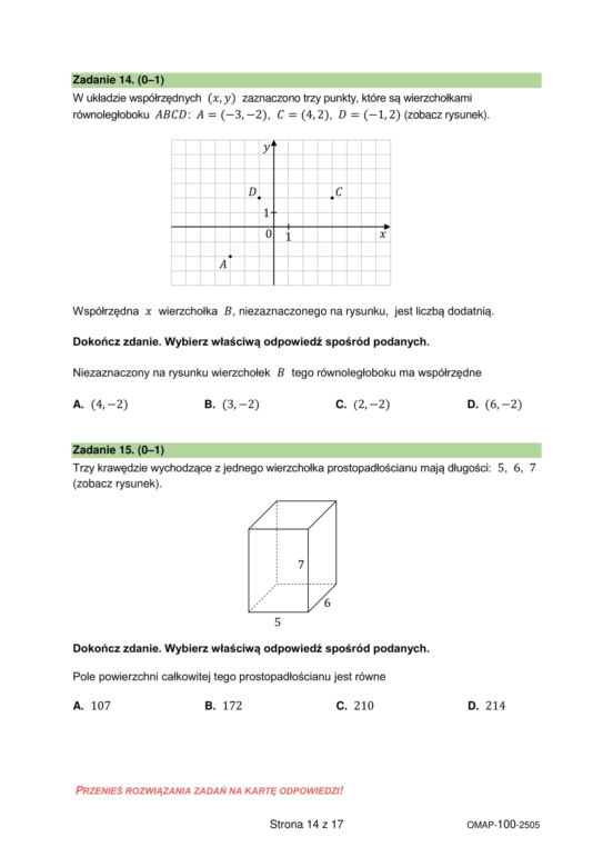 Egzamin ósmoklasisty matematyka 2025: Arkusze CKE [14.05.2025]