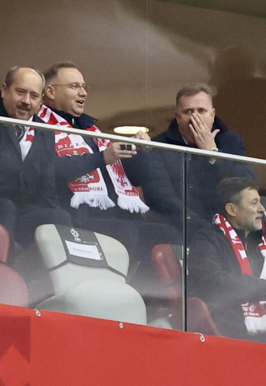 Prezydent Andrzej Duda na meczu Polska-Chorwacja