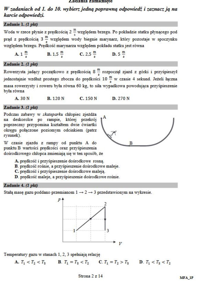 Matura 2017 fizyka