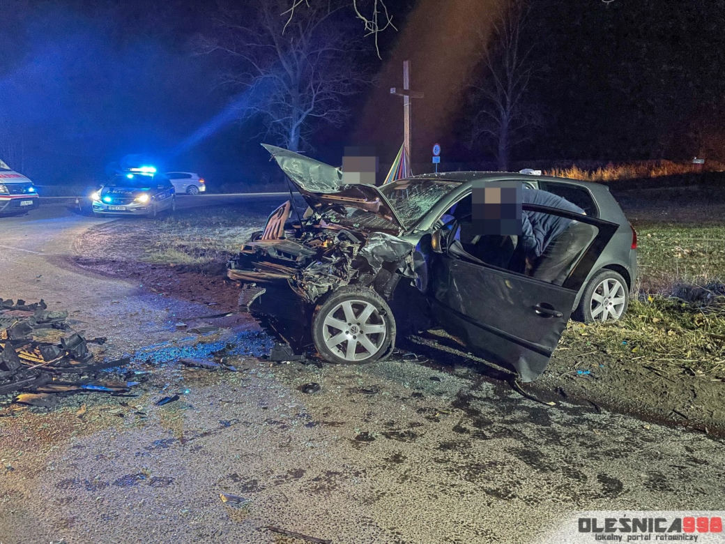 Czołowe zderzenie pod Oleśnicą