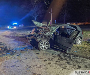 Czołowe zderzenie pod Oleśnicą