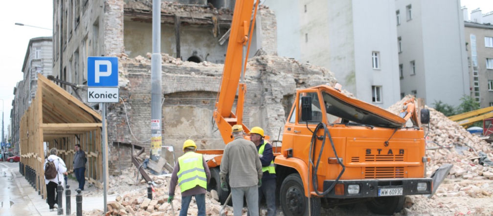 Zawalona kamienica, ul. Żelazna Warszawa