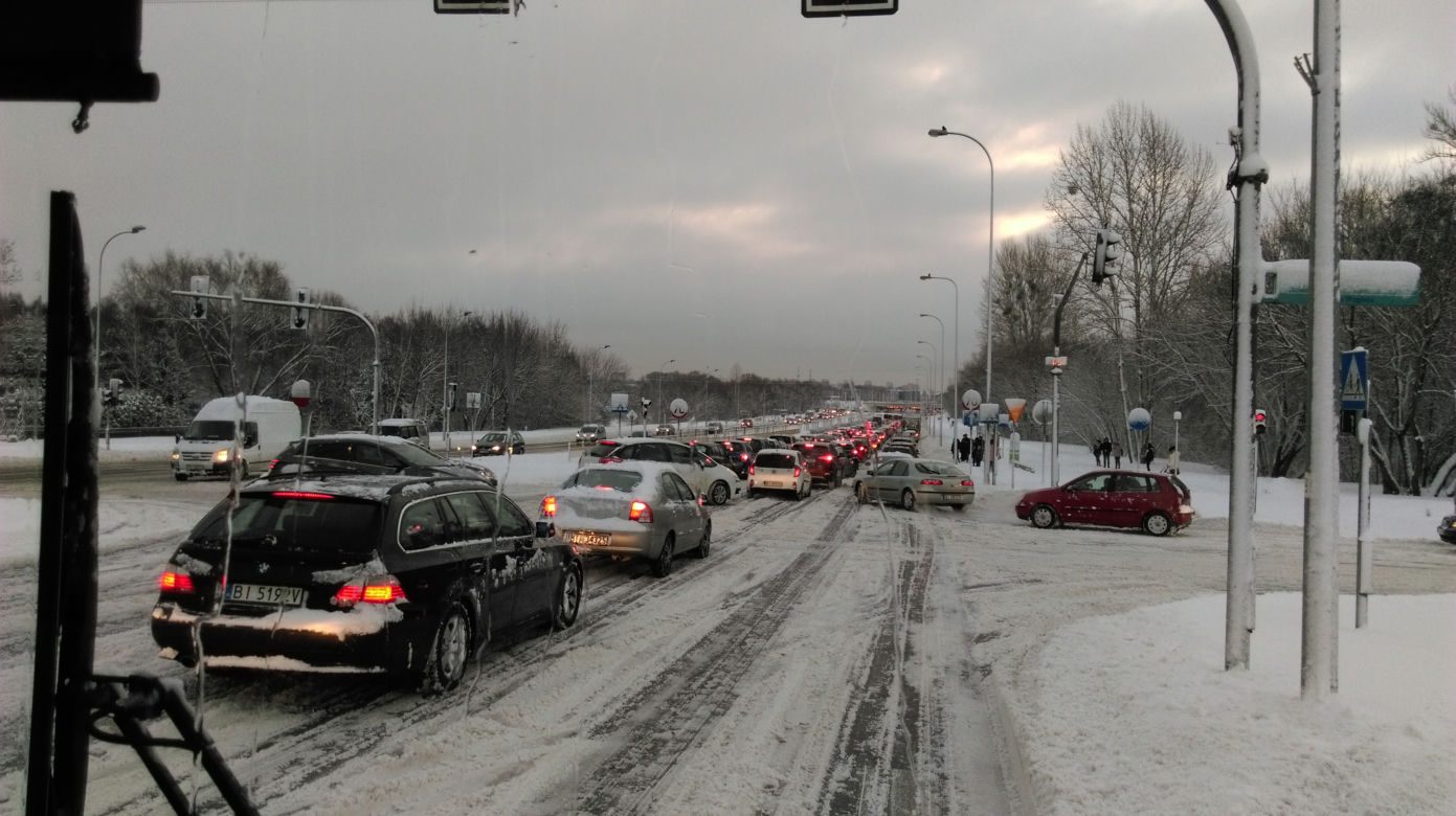 Białystok. Komunikacyjny paraliż miasta - 16.01.2019