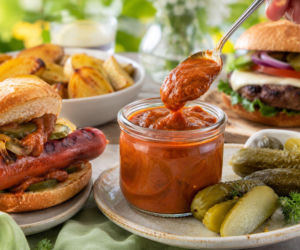 Ketchup z kiszonych ogórków robi się bez gotowania. Kwaśny sos pasuje do grilla lepiej niż cokolwiek innego