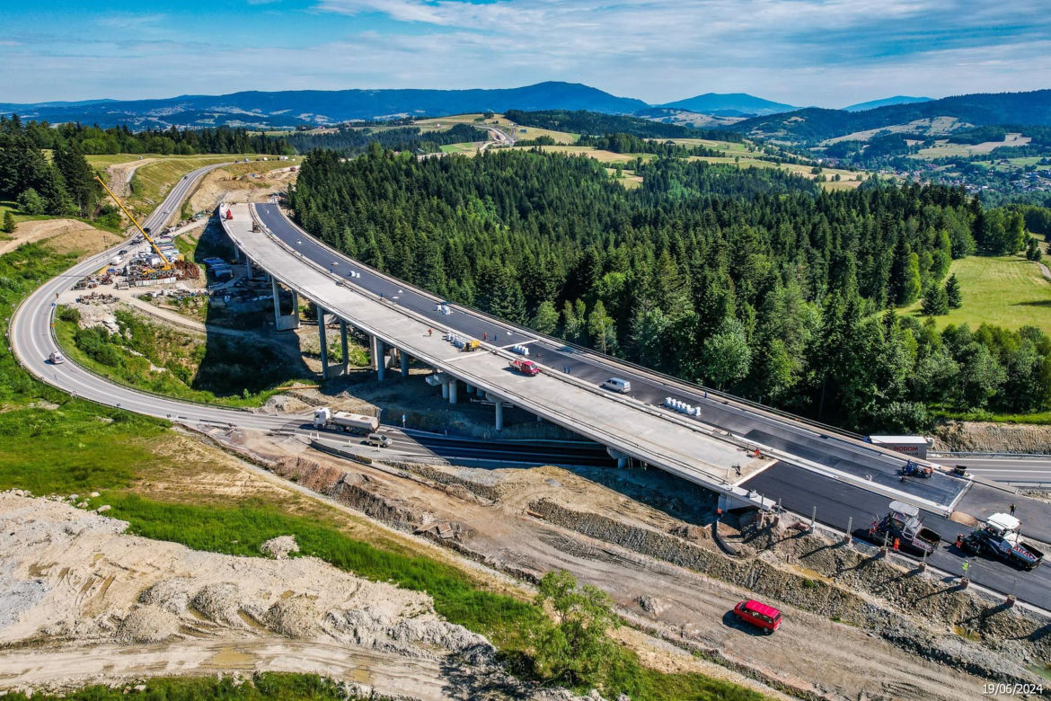 Budowa zakopianki DK 47 Rzdzawka - Nowy Targ - czerwiec 2024
