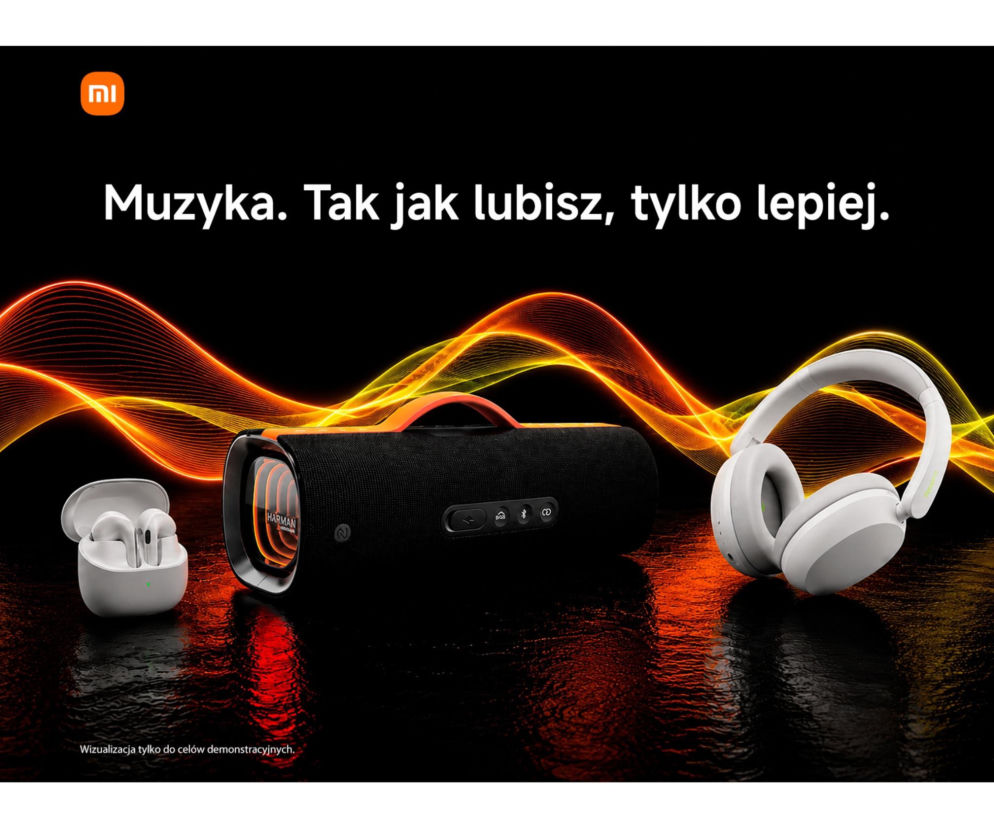 Słuchawki douszne, głośnik Xiaomi Sound Party i słuchawki Redmi Headphones Neo na tle fal. O nowościach poczytasz na Eska.
