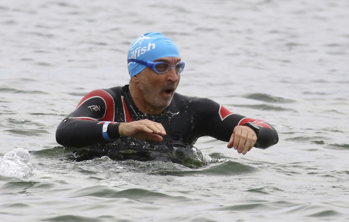 Kazimierz Marcinkiewicz na zawodach Enea Ironman w Gdyni