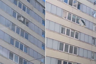 Lodówka spadła z 9. piętra. Nagranie z Trzonolinowca podbija sieć