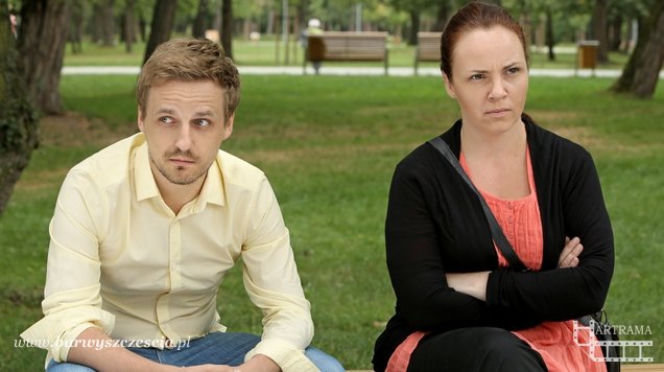 Barwy szczęścia odc. 1046. Renata (Magdalena Smalara), Arek (Paweł Domagała)