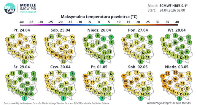 Pogoda na majówkę 2026