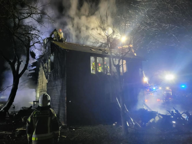 Pożar domu w Tarczku