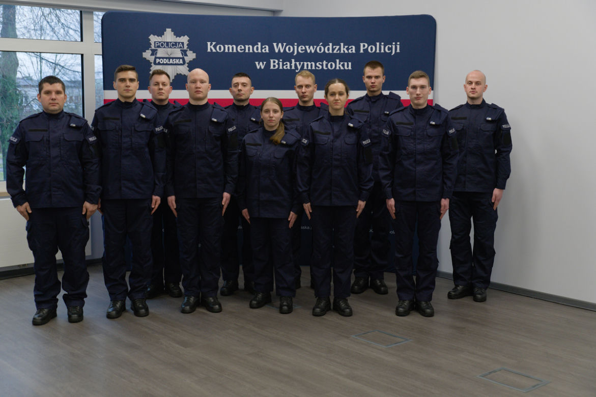 Nowi policjanci w KMP w Białymstoku. Uroczyste ślubowanie