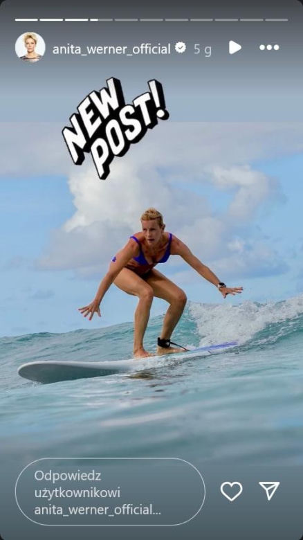 Hawaje, bikini i fale! Anita Werner zaskoczyła odważnym hobby