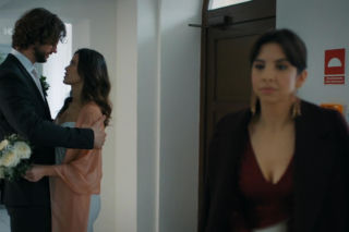 M jak miłość odc. 1924. Kasia (Paulina Lasota), Aneta (Ilona Janyst), Mariusz (Mateusz Mosiewicz)