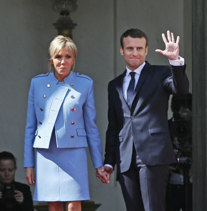 Emmanuel Macron z żoną Brigitte Macron