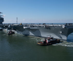 Przyszły USS John F. Kennedy po udanych próbach morskich