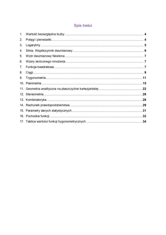 wzory matematyczne matura 2026